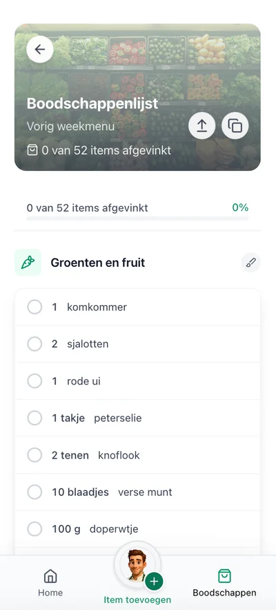 Slimme boodschappenlijst - Screenshot 1